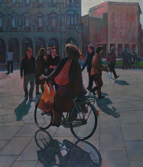 Italo Gilardi: VIANDANTI, acrilico su tavola cm 100 x 110
