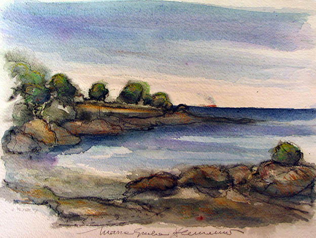 Maria Giulia Alemanno © SILENZIO DEL MARE tecnica mista su carta Fabriano , 2009