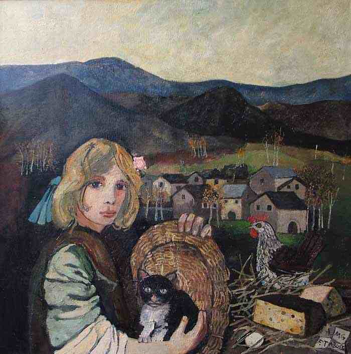 Francesco Tabusso: MARIA GIULIA, olio su tela cm 125 x 125 - 1997